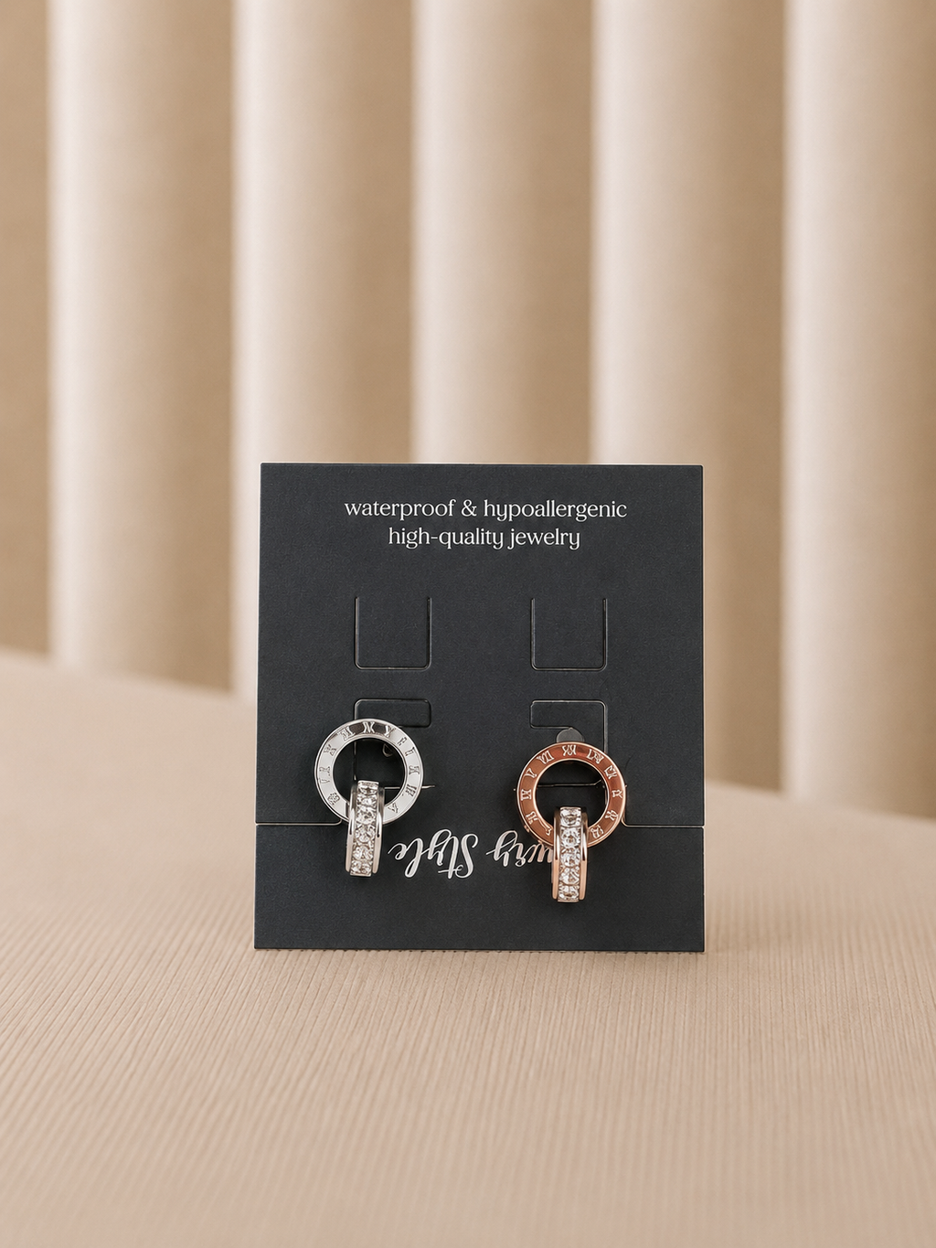 Luxe Crystal Hoop Øreringe – Rustfrit Stål