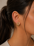 Luxe Crystal Hoop Øreringe Guld – 18K Guldbelagt Rustfrit Stål
