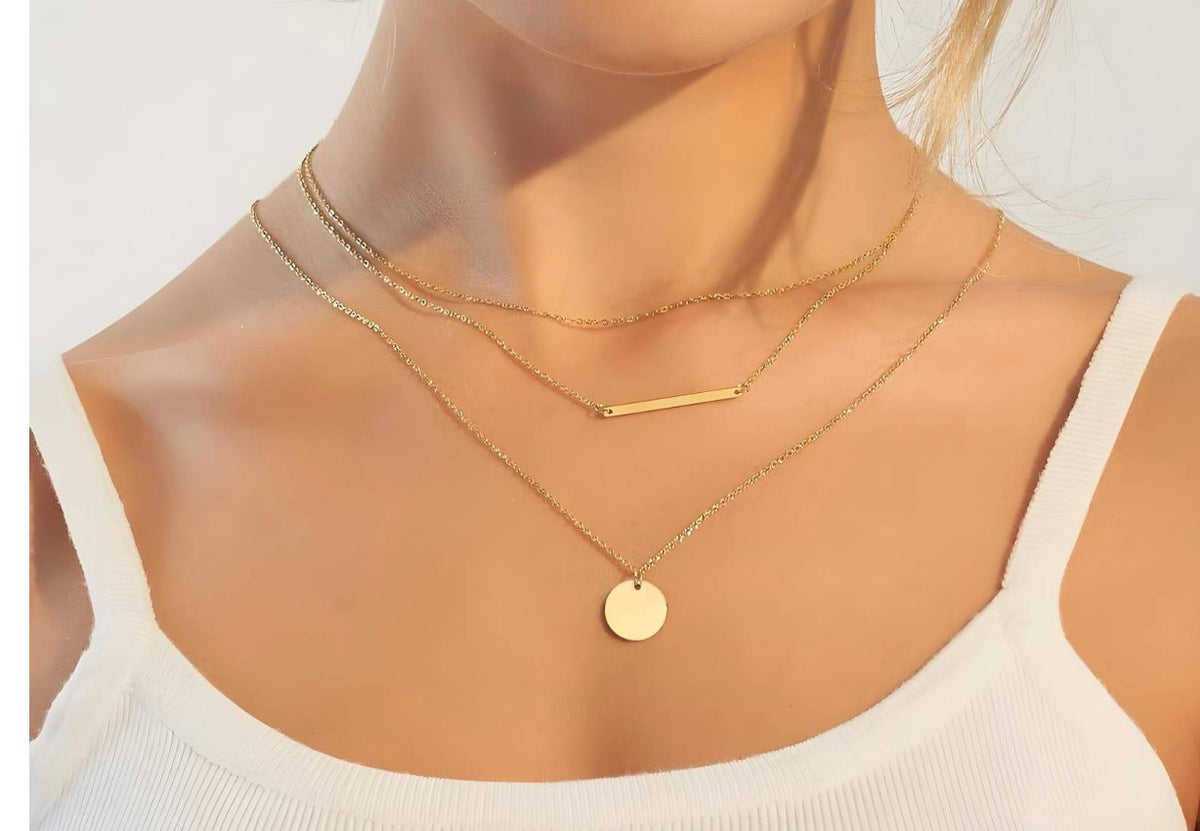 ✨ Triple Layer Coin Halskæde ✨