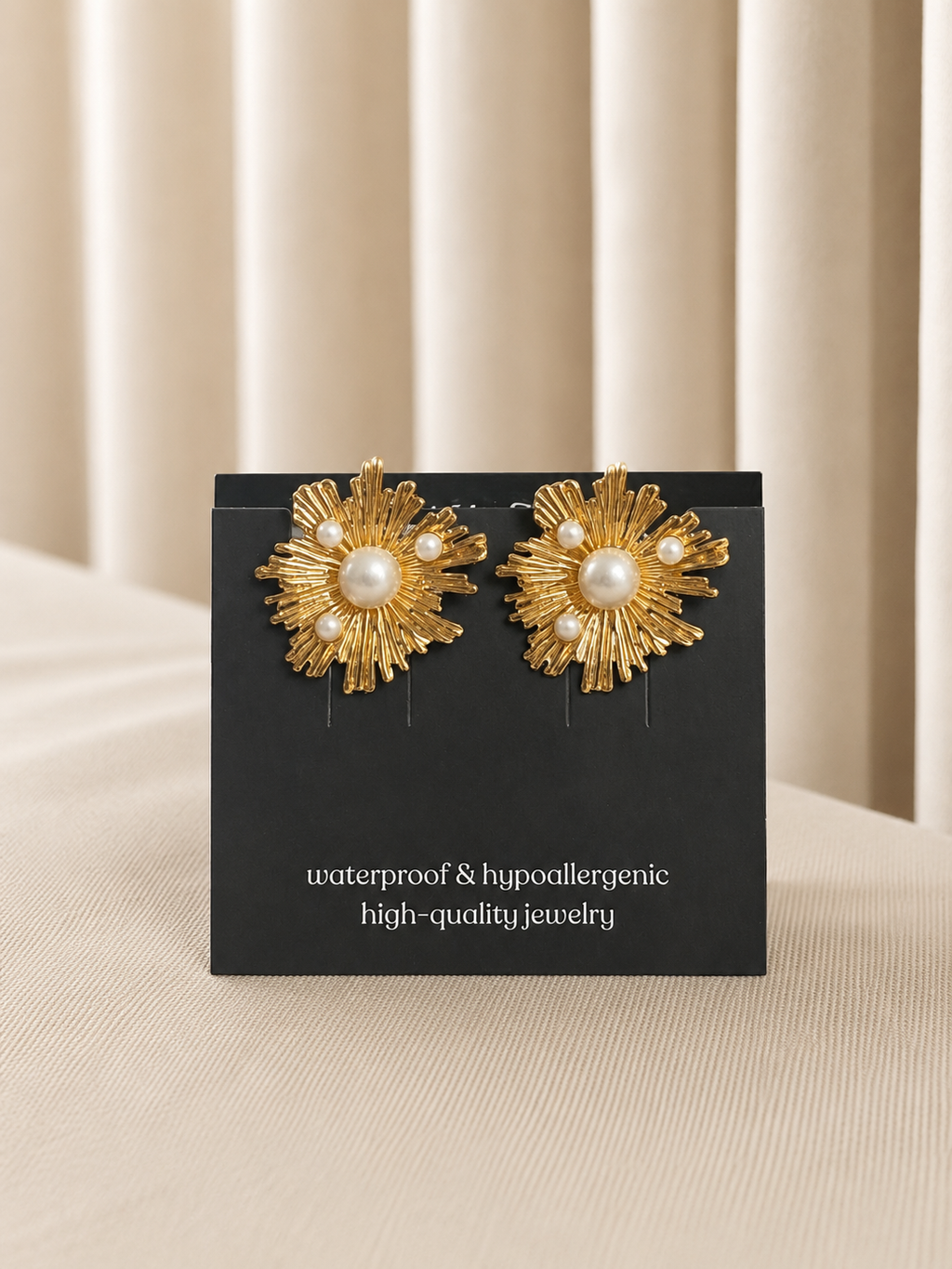 ✨ Blomster Øreringe med Perledetalje ✨