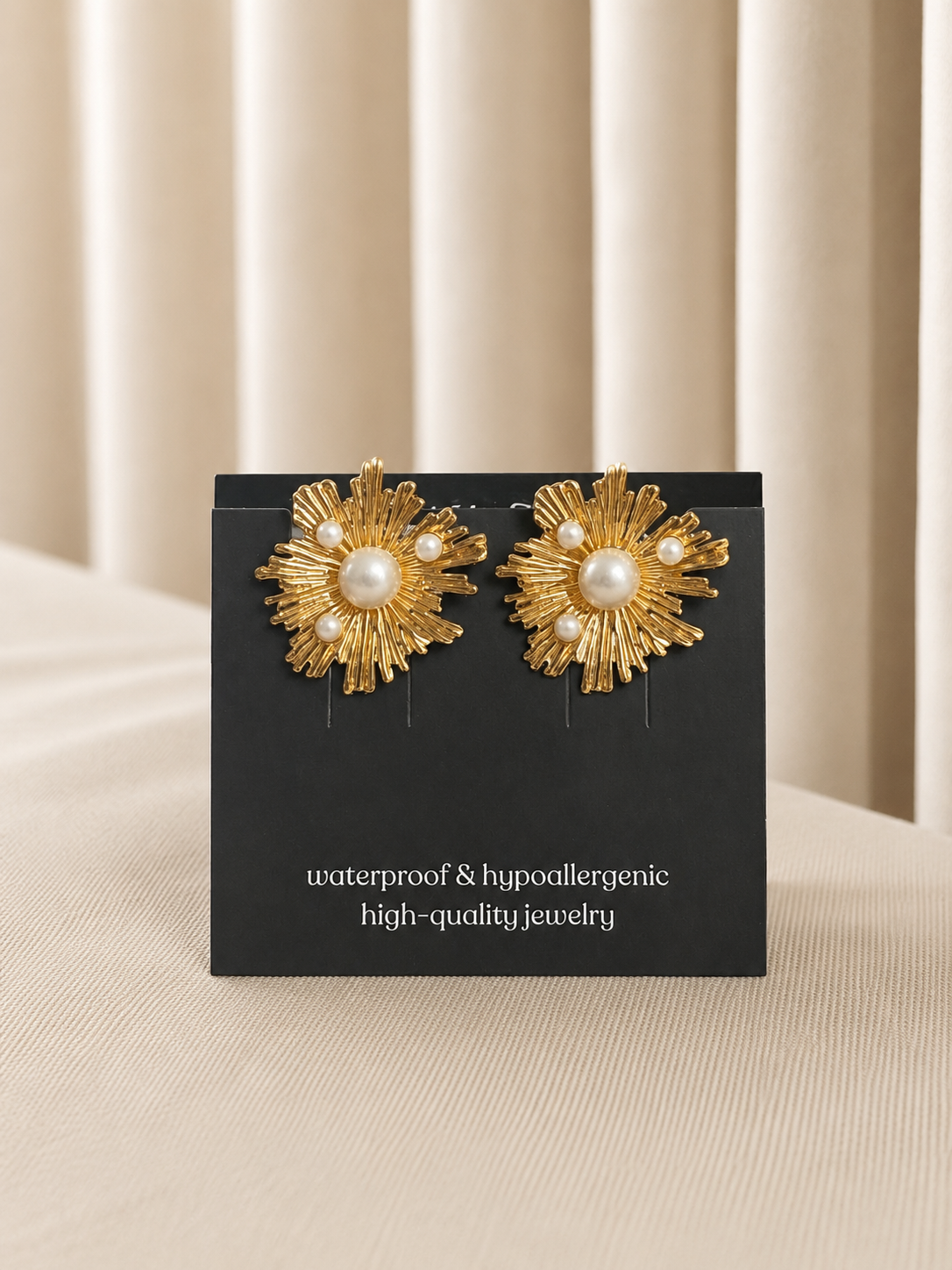 ✨ Blomster Øreringe med Perledetalje ✨