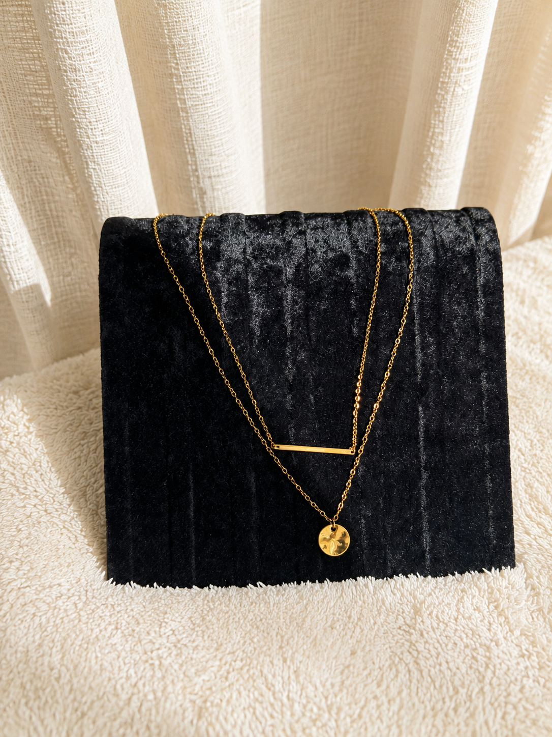 ✨ Hammered Coin Layered Halskæde ✨