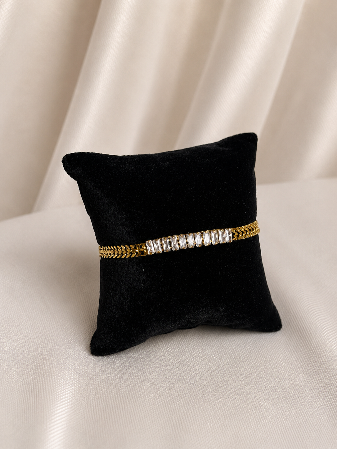 Aurora Tennis Chain Armbånd – 18K Guldbelagt Rustfrit Stål