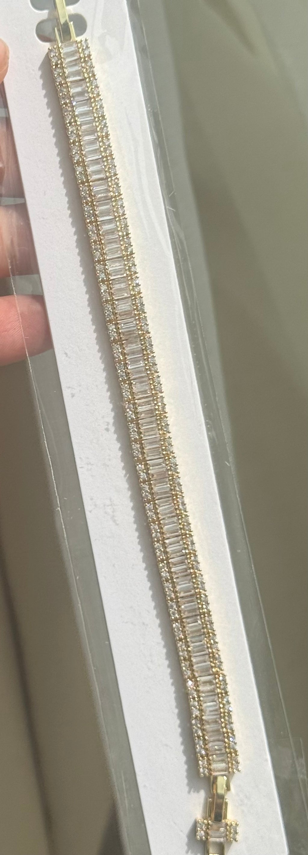 Eksklusivt Armbånd med Baguette- og Zirkonia-sten