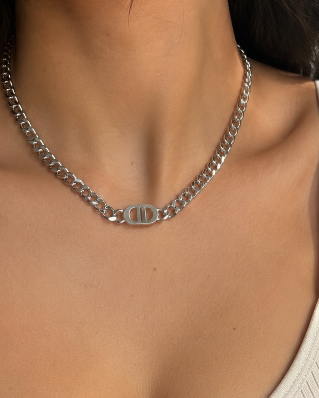 ✨ Chunky Silver Halskæde ✨