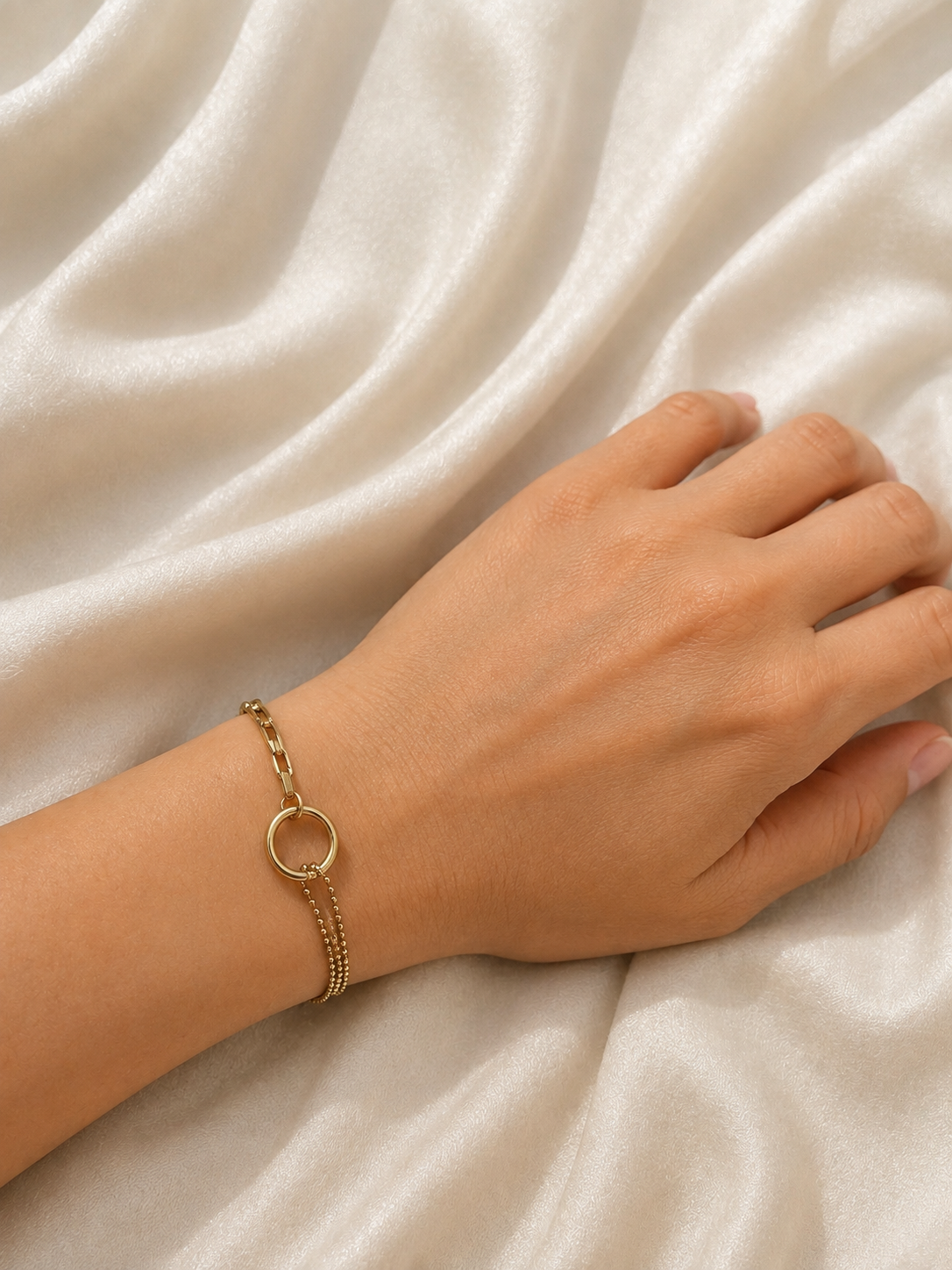 Circle Balance Armbånd – 18K Guldbelagt Rustfrit Stål