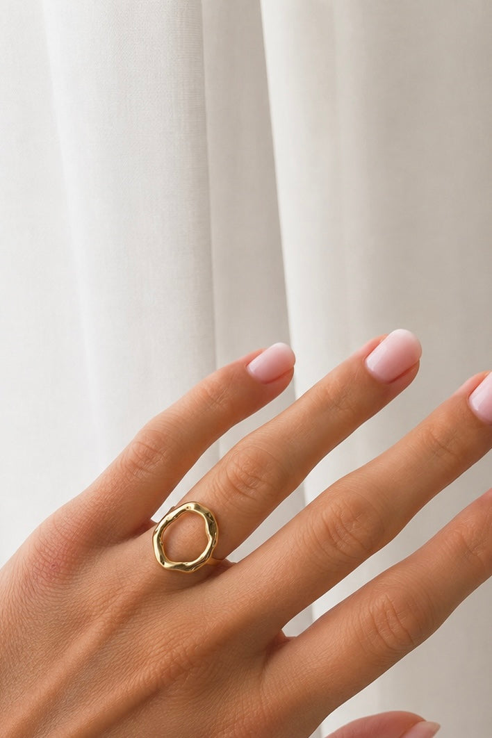 Organisk Ring – 18K Guldbelagt Rustfrit Stål