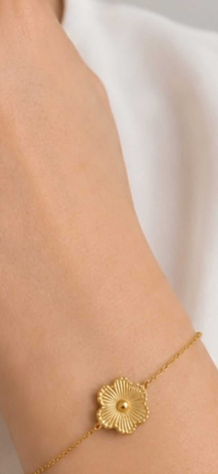 18K Guldbelagt Blomsterarmbånd